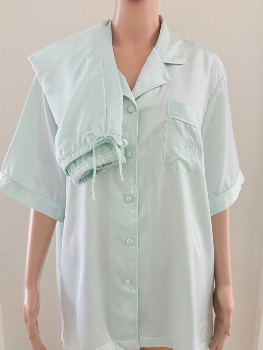 NWT CABERNET WOMAN CLASSICS PAJAMAS SET 2 Pc Size 1X SHORT SLEEVE BUTTONS GREEN